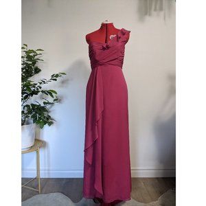 Davids Bridal - Dress - One Shoulder dusty rose
